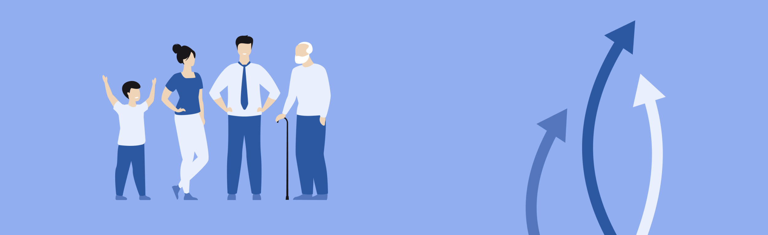 Targeting different customer ages illustration banner