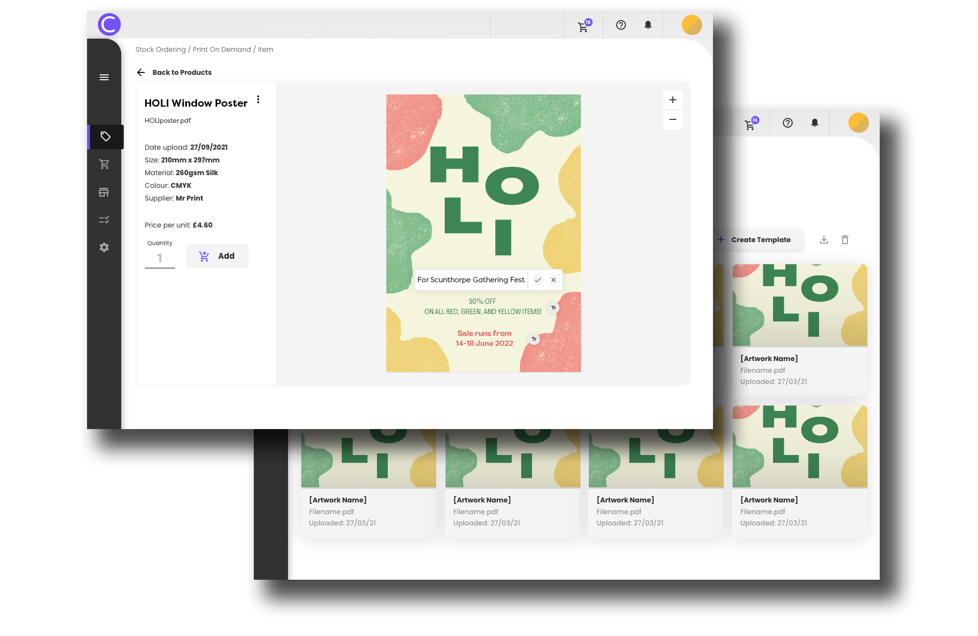 Customisable Artwork templates for localised marketing